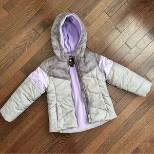 Gray and Purple Hooded Jacket